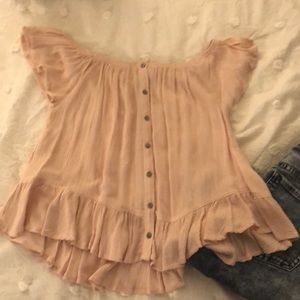 Over-The-Shoulder Cropped Blouse